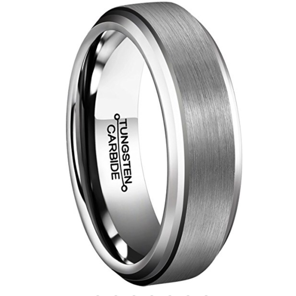 Men Rings 6mm Tungsten Wedding Band
